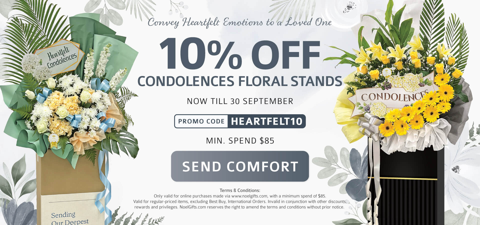 Wreath flower stand on promotion same-day Singapore delivery