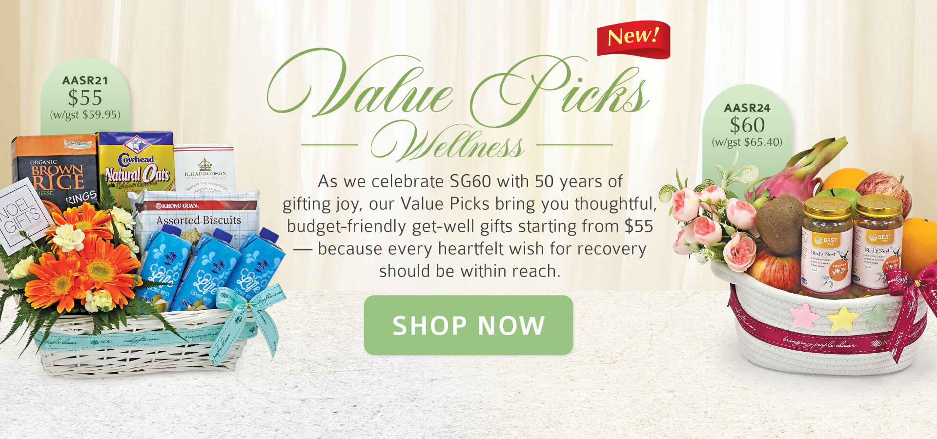 Wellness get well soon hamper with thoughtful wellness items and same-day delivery in Singapore