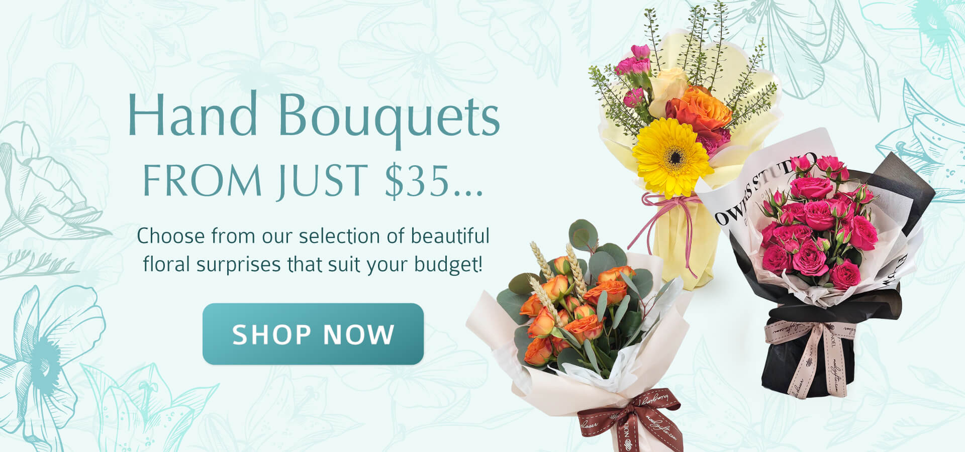 Flower Hand Bouquets $50 & BELOW