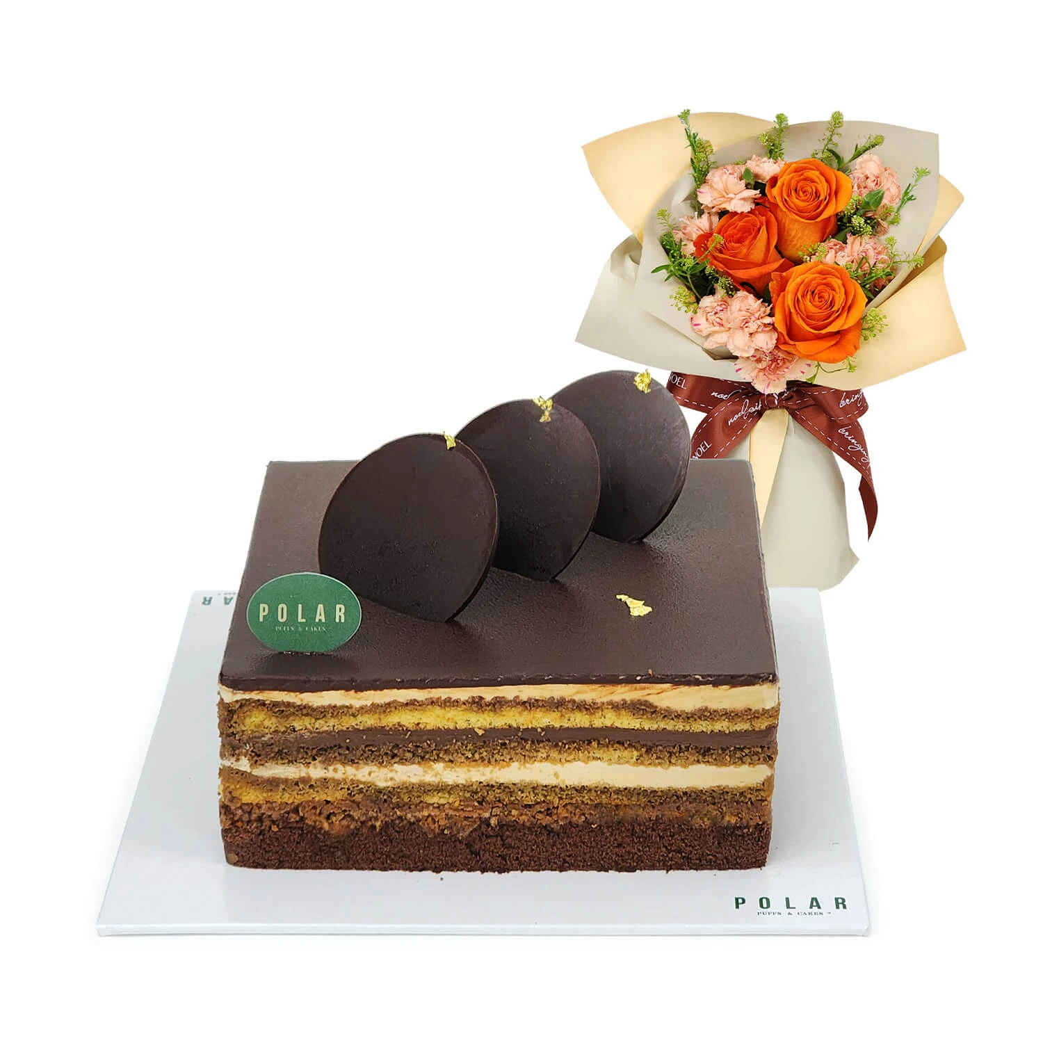 Polar Opera Chocolate Coffee Cake with Hand Bouquet