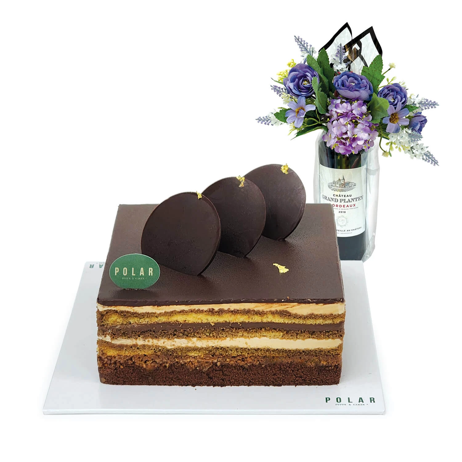 Polar Opera Chocolate Coffee Cake with Wine & Flowers