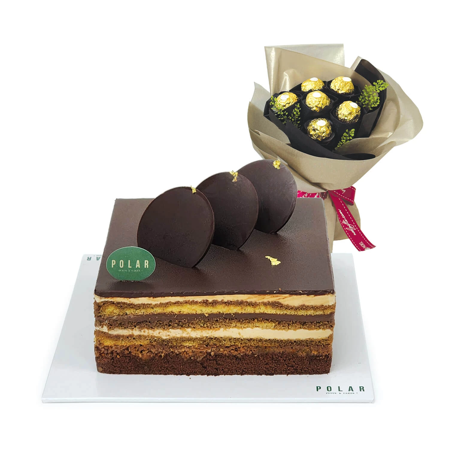 Polar Opera Chocolate Coffee Cake  with Ferrero Rocher Bouquet