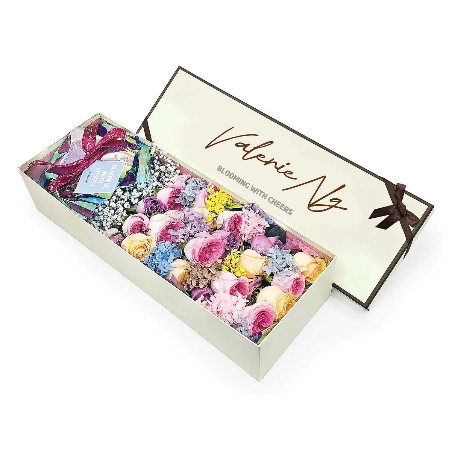 Eternal Flame (Pastel Flower) – Personalised Box Arrangement