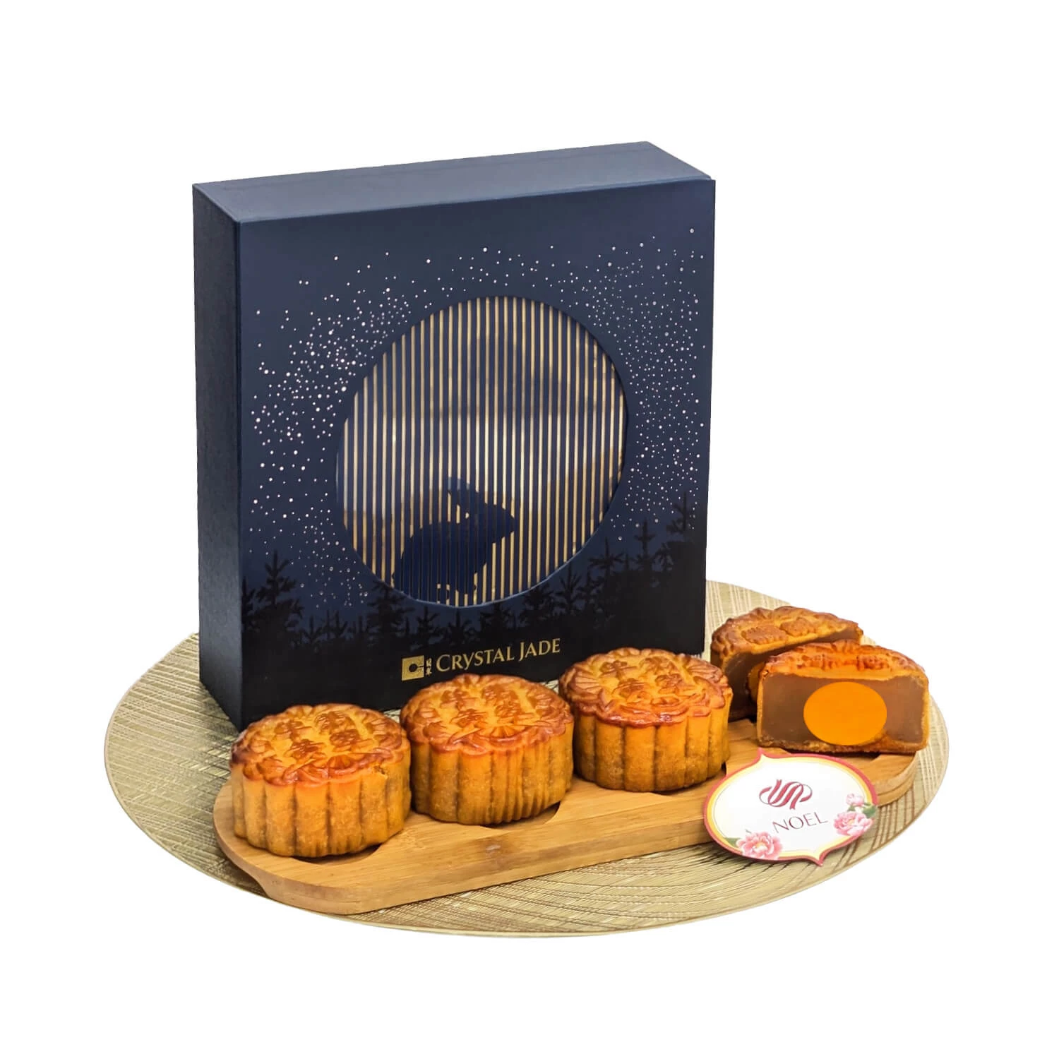 Single Box Crystal Jade White Lotus Mooncake with Single Yolk (4pcs)