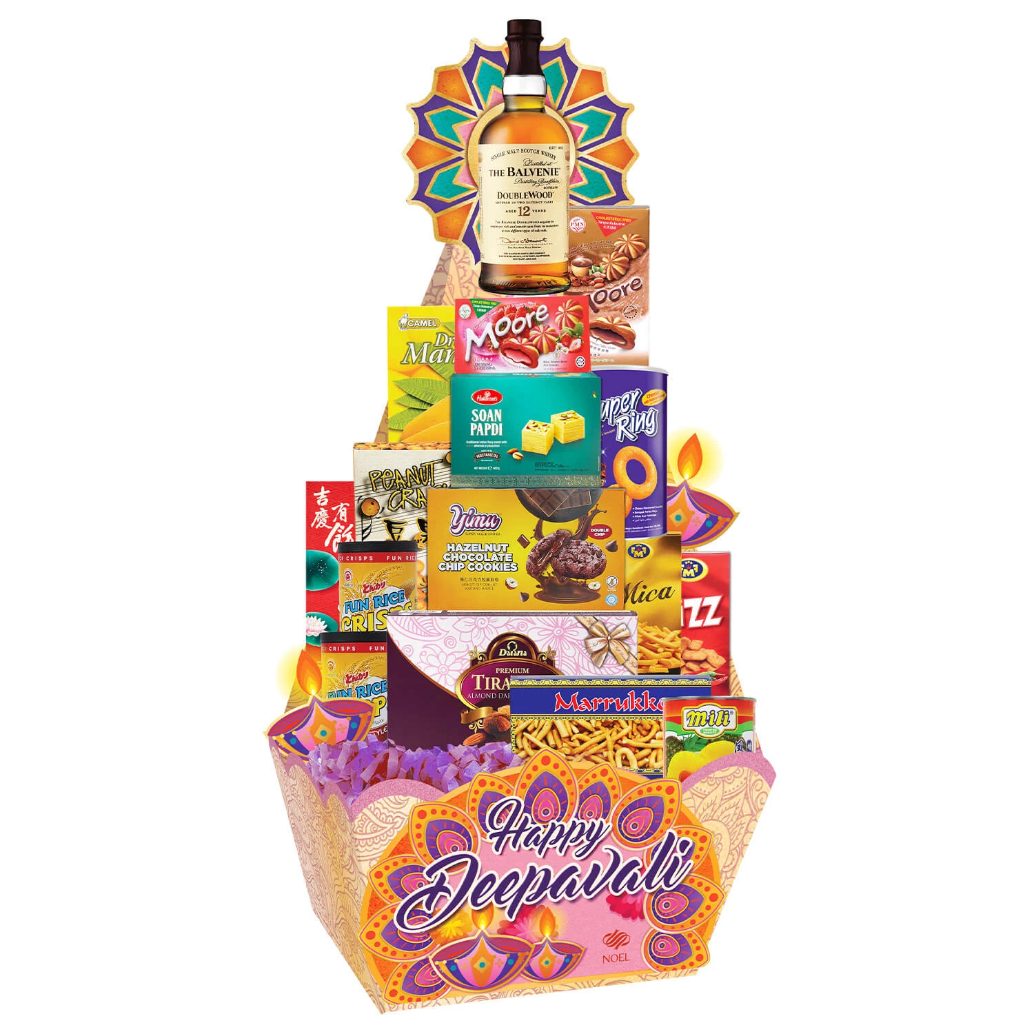 Glow of Hospitality Diwali Gift Hamper with Balvenie Doublewood Scotch Whisky