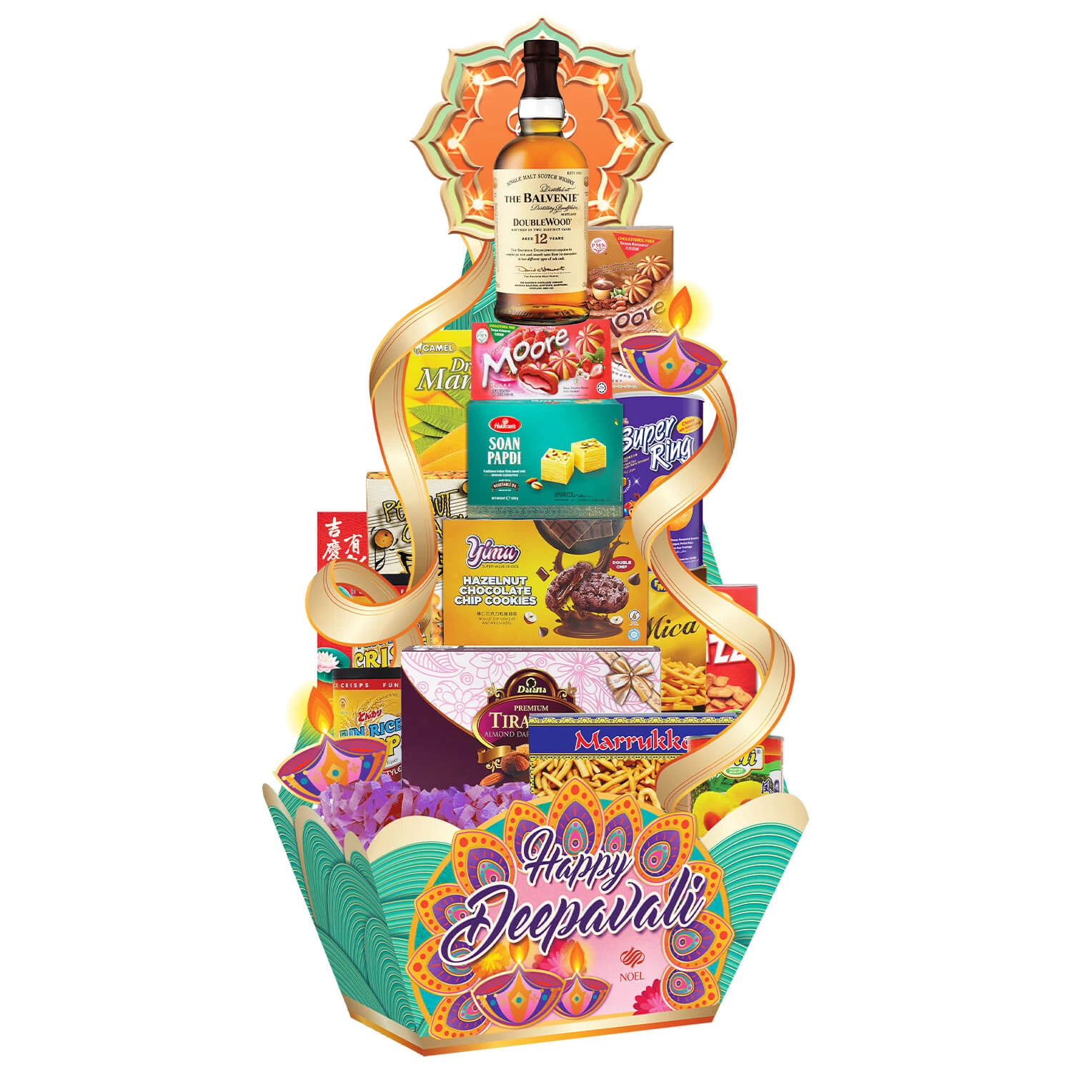 Glow of Hospitality Diwali Gift Hamper with Balvenie Doublewood Scotch Whisky